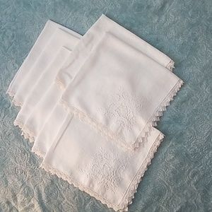 12 Vintage linen dinner napkins